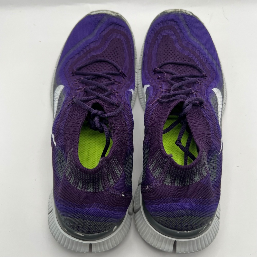 Nike Free 5.0 Flyknit Purple Grey Running Shoes 615805-515 training Mens 9.5 - Picture 4 of 9
